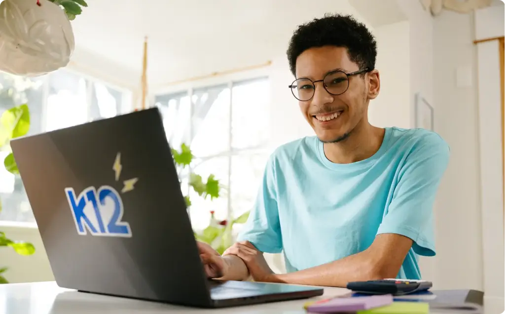 Student with his laptop